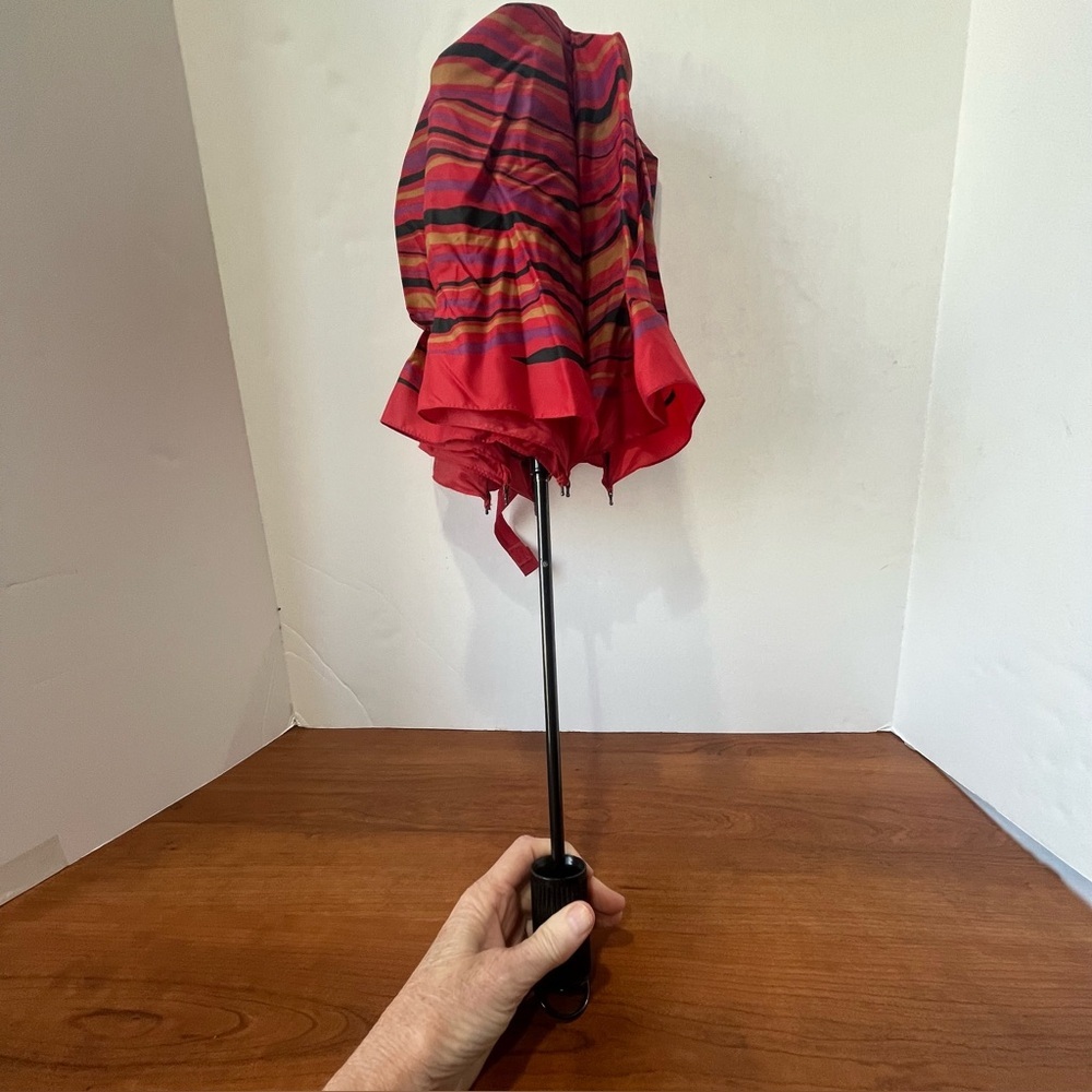 Vintage Yves Saint Laurent Umbrella Pink Purple Black Tan - Picture 7 of 16